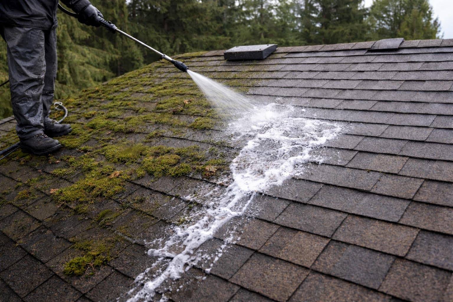 Roof Soft Wash & Moss Removal in Newcastle